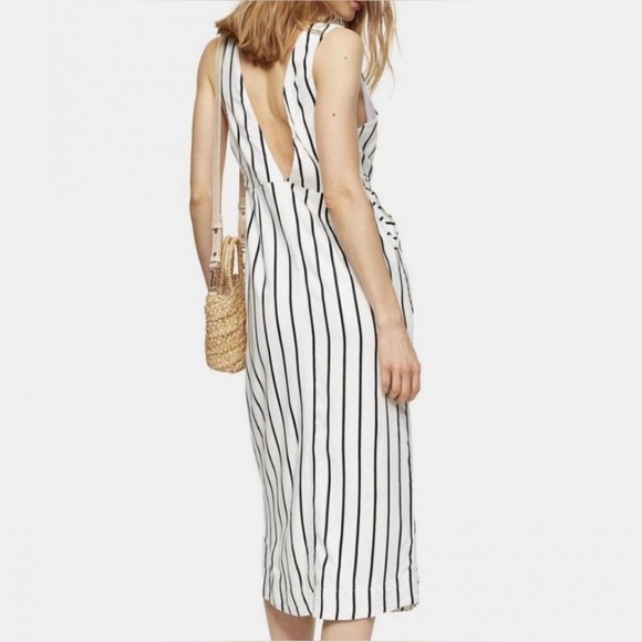 Topshop Black and White Button-Front Dress - Picture 3 of 14